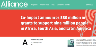 Co-Impact announces $80 million in grants to support nine million people in Africa, South Asia, and Latin America