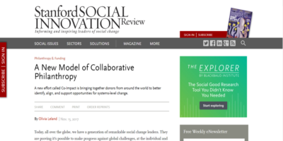 A New Model of Collaborative Philanthropy