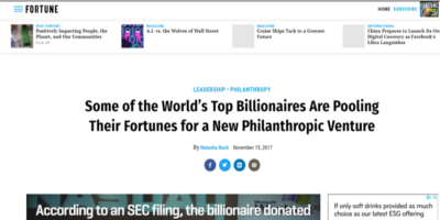Some of the World’s Top Billionaires Are Pooling Their Fortunes for a New Philanthropic Venture