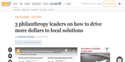 3 philanthropy leaders on how to drive more dollars to local solutions