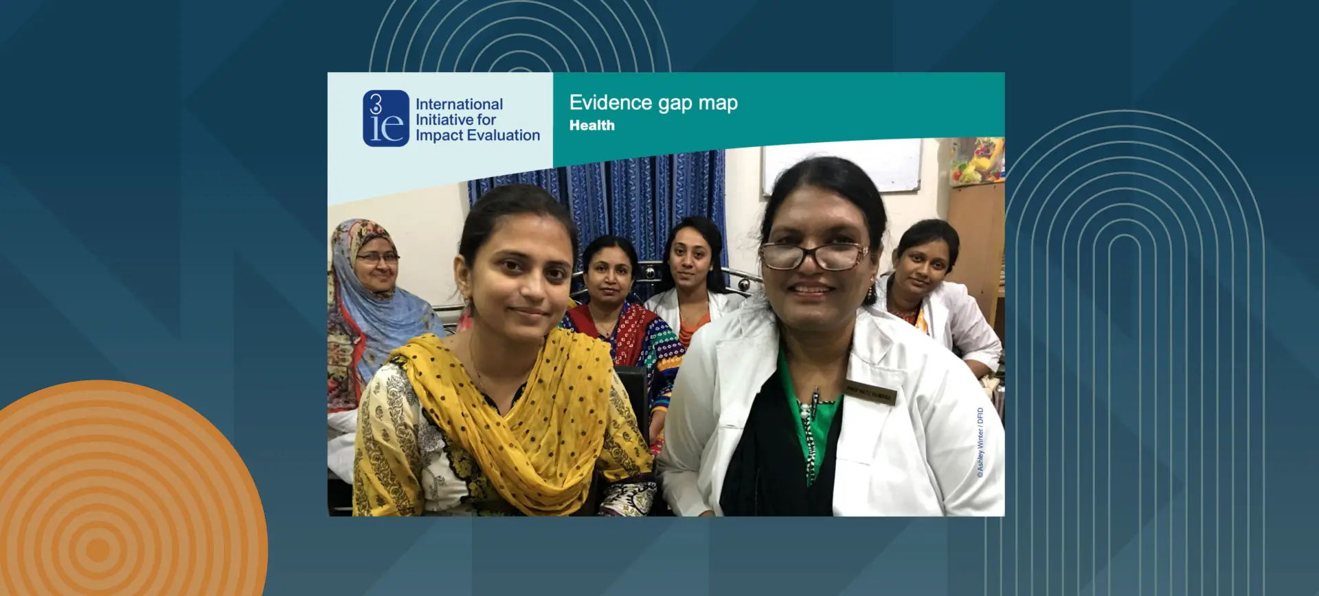 Healthcare professionals and researchers at 3ie Evidence Gap Map Health program meeting or training session