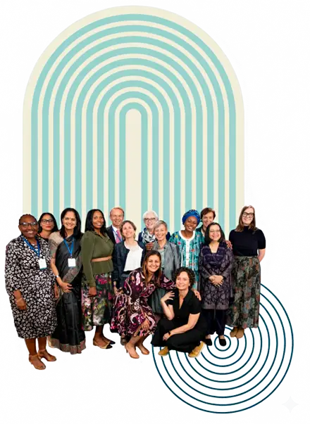 A diverse group of people posing together for a community photo | Co-Impact website.