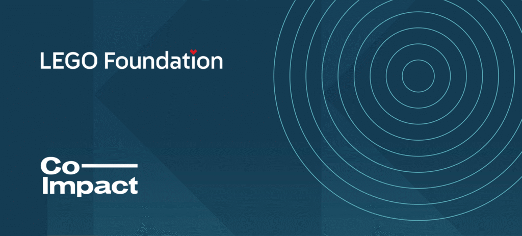 Banner featuring the logos of LEGO Foundation and Co-Impact.