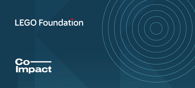 Banner featuring the logos of LEGO Foundation and Co-Impact.