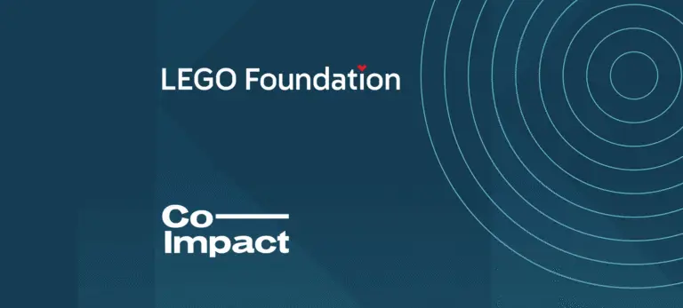 Banner featuring the logos of LEGO Foundation and Co-Impact.